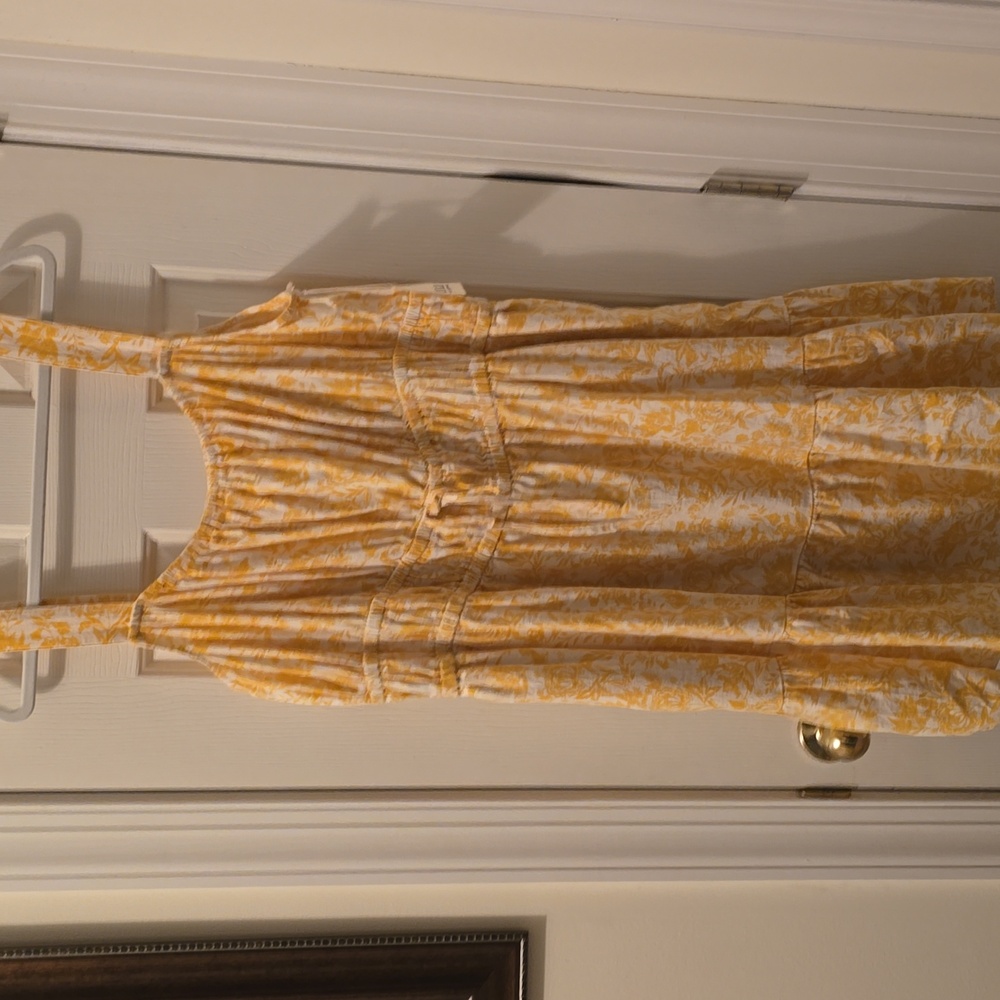 A.N.A BRAND WOMEN'S PLUS SIZE YELLOW & WHITE FLORAL SUNDRESS SIZE XXL
